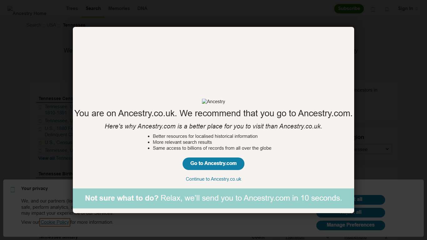 Tennessee Genealogy & Tennessee Family History Resources - Ancestry.co.uk